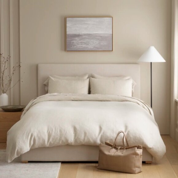 NWOT Quince European Linen Duvet Cover Set - Natural Chambray - Picture 2 of 8